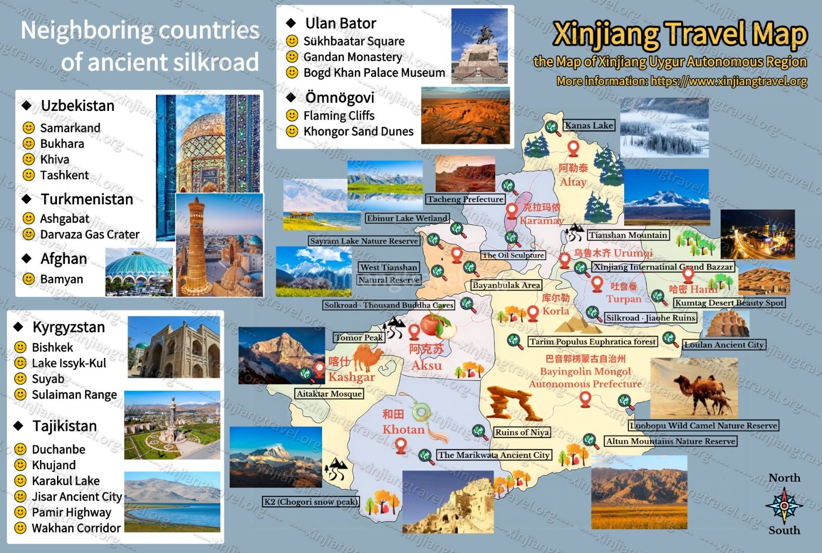 xinjiang map and attractions.jpg xinjiang map and attractions.jpg